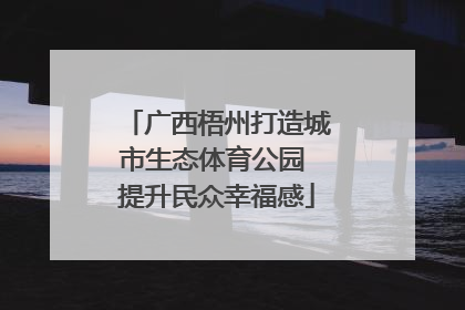 广西梧州打造城市生态体育公园 提升民众幸福感