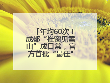 年均60次！成都“推窗见雪山”成日常，官方首批“最佳”观景点位发布