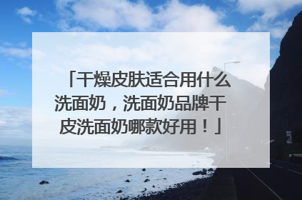 干燥皮肤适合用什么洗面奶，洗面奶品牌干皮洗面奶哪款好用！