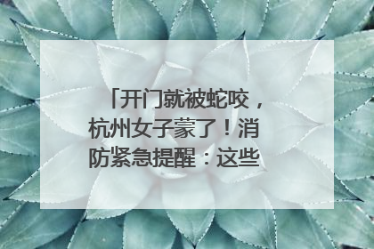 开门就被蛇咬，杭州女子蒙了！消防紧急提醒：这些方法都不靠谱！