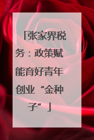 张家界税务：政策赋能育好青年创业“金种子”
