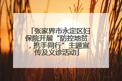 张家界市永定区妇保院开展“防控地贫，携手同行”主题宣传及义诊活动