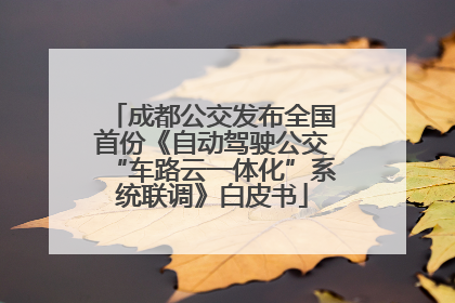 成都公交发布全国首份《自动驾驶公交“车路云一体化”系统联调》白皮书