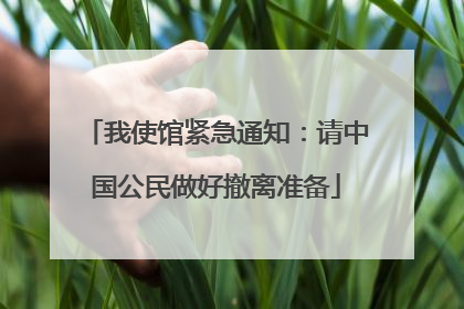 我使馆紧急通知：请中国公民做好撤离准备