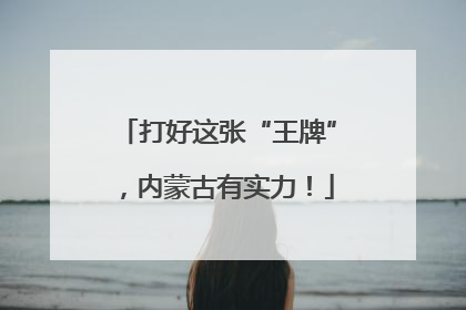 打好这张“王牌”，内蒙古有实力！