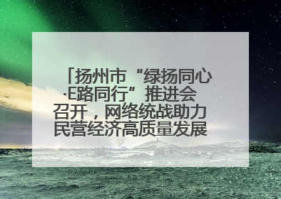 扬州市“绿扬同心·E路同行”推进会召开，网络统战助力民营经济高质量发展行动启动