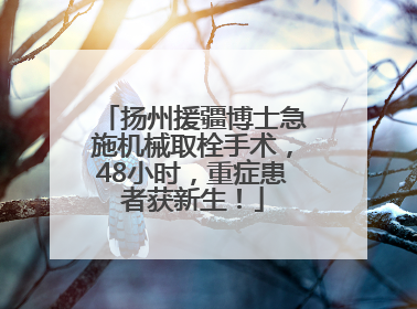 扬州援疆博士急施机械取栓手术，48小时，重症患者获新生！