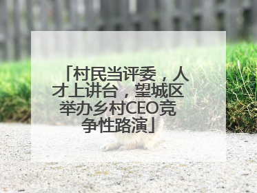 村民当评委，人才上讲台，望城区举办乡村CEO竞争性路演