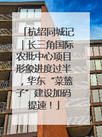 杭绍同城记｜长三角国际农批中心项目形象进度过半，华东“菜篮子”建设加码提速！