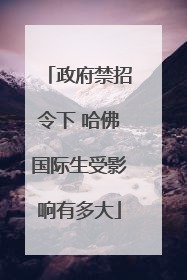 政府禁招令下 哈佛国际生受影响有多大