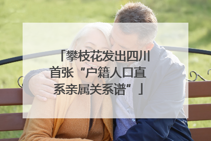 攀枝花发出四川首张“户籍人口直系亲属关系谱”
