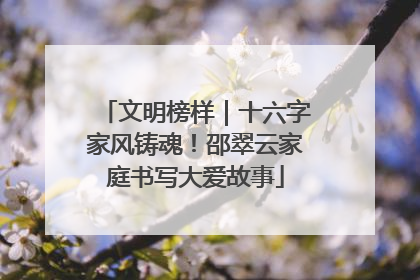 文明榜样｜十六字家风铸魂！邵翠云家庭书写大爱故事