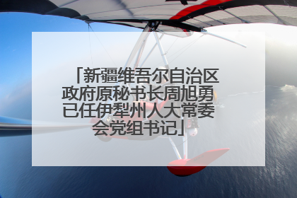 新疆维吾尔自治区政府原秘书长周旭勇已任伊犁州人大常委会党组书记