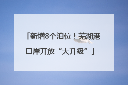 新增8个泊位！芜湖港口岸开放“大升级”