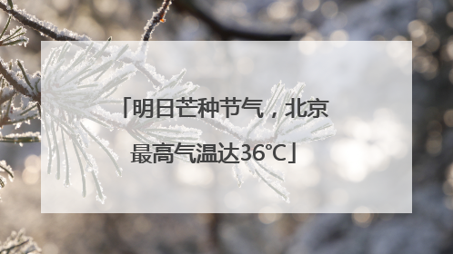 明日芒种节气，北京最高气温达36℃