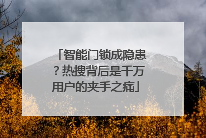 智能门锁成隐患？热搜背后是千万用户的夹手之痛