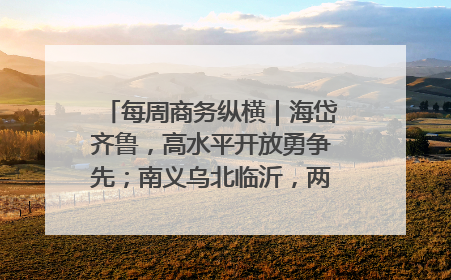 每周商务纵横｜海岱齐鲁，高水平开放勇争先；南义乌北临沂，两扇窗里观外贸