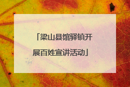梁山县馆驿镇开展百姓宣讲活动