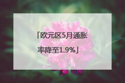 欧元区5月通胀率降至1.9%