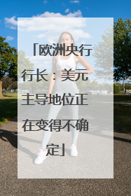 欧洲央行行长：美元主导地位正在变得不确定