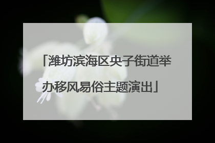 潍坊滨海区央子街道举办移风易俗主题演出