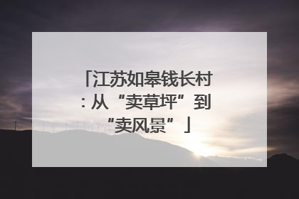 江苏如皋钱长村：从“卖草坪”到“卖风景”
