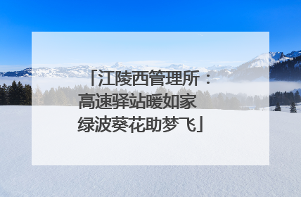 江陵西管理所：高速驿站暖如家 绿波葵花助梦飞