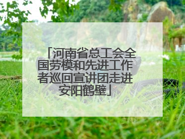河南省总工会全国劳模和先进工作者巡回宣讲团走进安阳鹤壁