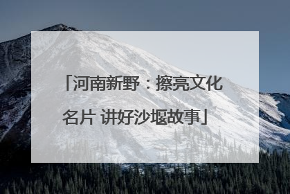 河南新野：擦亮文化名片 讲好沙堰故事