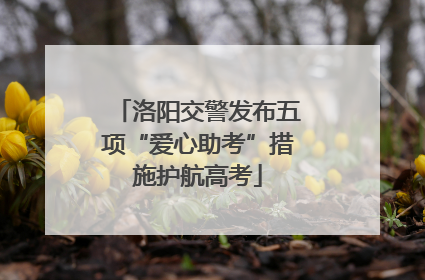 洛阳交警发布五项“爱心助考”措施护航高考