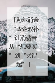 海尔消金“政企双补”让消费者从“想要买”到“买得起”