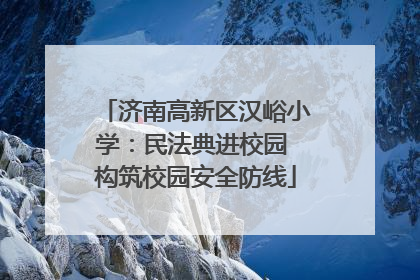 济南高新区汉峪小学：民法典进校园 构筑校园安全防线