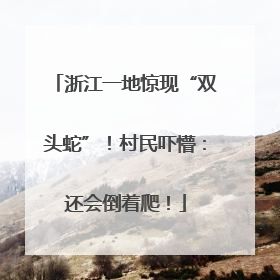 浙江一地惊现“双头蛇”！村民吓懵：还会倒着爬！