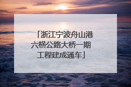 浙江宁波舟山港六横公路大桥一期工程建成通车