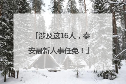 涉及这16人，泰安最新人事任免！