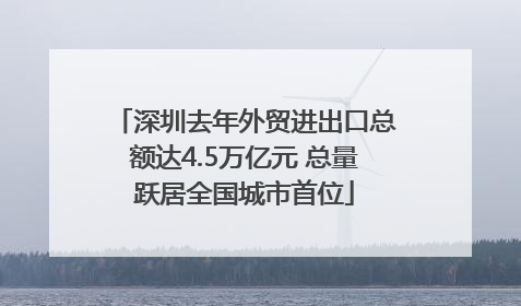 深圳去年外贸进出口总额达4.5万亿元 总量跃居全国城市首位