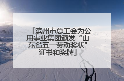 滨州市总工会为公用事业集团颁发“山东省五一劳动奖状”证书和奖牌
