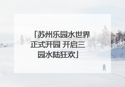 苏州乐园水世界正式开园 开启三园水陆狂欢