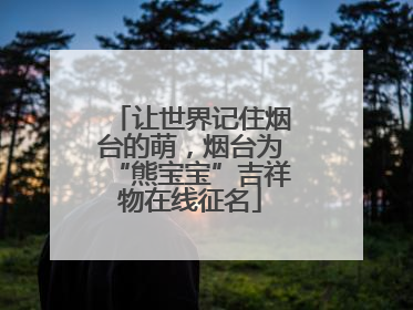 让世界记住烟台的萌，烟台为“熊宝宝”吉祥物在线征名