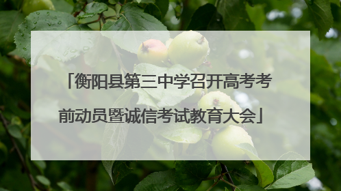 衡阳县第三中学召开高考考前动员暨诚信考试教育大会