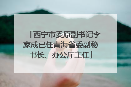 西宁市委原副书记李家成已任青海省委副秘书长、办公厅主任