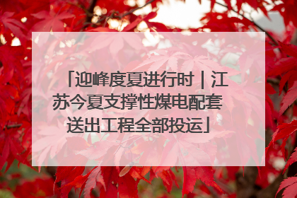 迎峰度夏进行时｜江苏今夏支撑性煤电配套送出工程全部投运