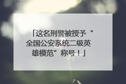 这名刑警被授予“全国公安系统二级英雄模范”称号！