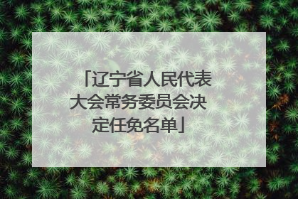 辽宁省人民代表大会常务委员会决定任免名单