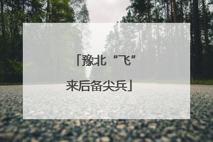 豫北“飞”来后备尖兵