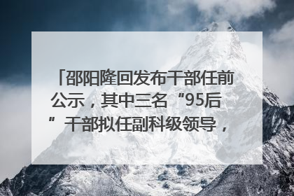 邵阳隆回发布干部任前公示，其中三名“95后”干部拟任副科级领导，均系硕士选调生