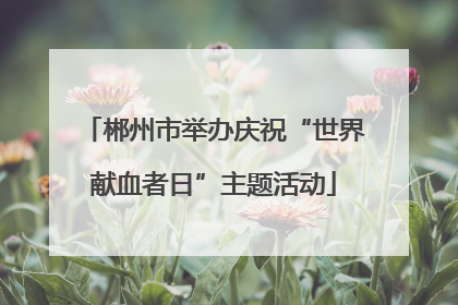 郴州市举办庆祝“世界献血者日”主题活动