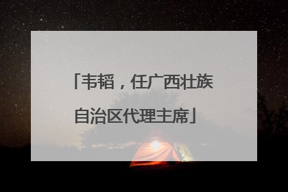 韦韬，任广西壮族自治区代理主席