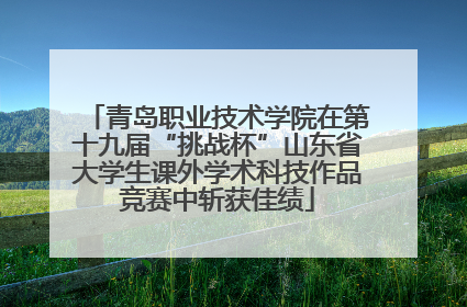 青岛职业技术学院在第十九届“挑战杯”山东省大学生课外学术科技作品竞赛中斩获佳绩