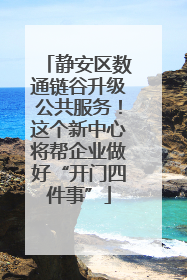 静安区数通链谷升级公共服务！这个新中心将帮企业做好“开门四件事”